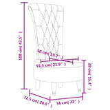 High Back Chair Light Grey Velvet Button Design 352464