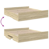 Bed Frame with Drawers without Mattress Sonoma Oak 180x200 cm Super King 3280274