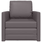 Floor Sofa Bed with Cushion Grey 74 x 77 x 81 cm Faux leather 4106632