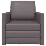Floor Sofa Bed with Cushion Grey 74 x 77 x 81 cm Faux leather 4106632