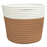 Storage Baskets 2 pcs Brown and White 24x18 cm Cotton 358454