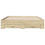 Bed Frame with Drawers without Mattress Sonoma Oak 150x200 cm King Size 3280379