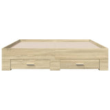 Bed Frame with Drawers without Mattress Sonoma Oak 150x200 cm King Size 3280379