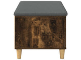 Hall Bench with Cushion with Door Smoked Oak 100 x 38 x 46 cm 891540