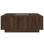 ZNTS Coffee Table with Infinity LED Brown Oak 100x100x40 cm 3284048