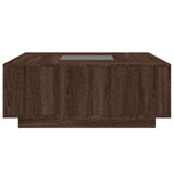 Coffee Table with Infinity LED Brown Oak 100x100x40 cm 3284048