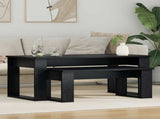 Coffee Table Set 2 pcs Black Oak Engineered Wood 8000133