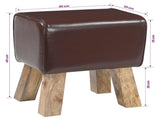 Bench 40 x 30 x 45 cm Real Leather Dark Brown 42042098