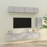 6 Piece TV Cabinet Set Concrete Grey Engineered Wood 3114617