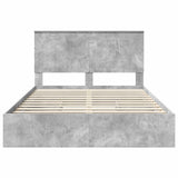 Storage Bed Concrete Grey 135 x 190 cm Engineered Wood 3411218