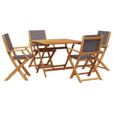 5 Piece Garden Dining Set Anthracite Fabric and Solid Wood 3281833