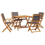 ZNTS 5 Piece Garden Dining Set Anthracite Fabric and Solid Wood 3281833