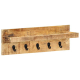 Wall Mounted Coat Rack 60x15x20 cm Solid Rough Mango Wood 286469