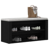 Shoe Bench Black Oak 100x35x45 cm Engineered Wood 862126