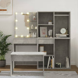 Dressing Table Set with LED Concrete Grey Engineered Wood 3114102