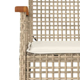 Garden Dining Set Beige PE rattan Removable Covers 3213583