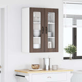 Wall Glass Cabinet PORTO Brown Oak 60 x 31 x 80 cm 885442