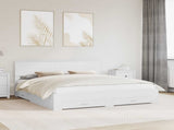 Bed Frame with Headboard White 180 x 200 cm Engineered Wood 3410861