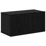 Wall TV Cabinet Wall-mounted 4 pcs Black Oak Engineered Wood 3393175