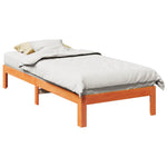 ZNTS Bed Frame without Mattress Wax Brown 90x200 cm Solid Wood Pine 859222