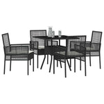 Garden Dining Set 5 pcs Black Poly rattan 3334924