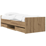 Bed Frame with Storage Artisian Oak 80 x 200 cm Engineered Wood 3429516