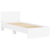Bed Frame without Mattress with Headboard White 75x190 cm Small Single 838659