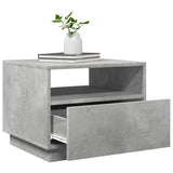 ZNTS Coffee Table with LED Lights Concrete Grey 50x49x40 cm 839829