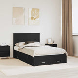 Bed Frame with Headboard Black 135 x 190 cm Engineered Wood 3409659