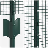 Welded Wire Fence with Posts 10 x 1 m Galvanised Steel Green 3336444