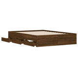 Bed Frame with Drawers without Mattress Brown Oak 120x190 cm Small Double 3207321