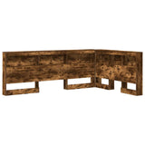 Storage Headboard with Shelf Smoked Oak 207.5 x 137.5 x 76.5 cm 3335537