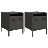 Bedside Cabinets 2 pcs Black 35x39x43.5 cm Steel 851245