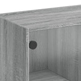 Side Cabinet with Glass Doors Grey Sonoma 68x37x75.5 cm 836425