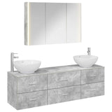 Bathroom Furniture Set 4 pcs Concrete Grey 3406946