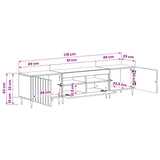 5 Piece LED TV Cabinet Concrete Grey Engineered Wood 3416518