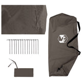 Camping Tarp with Mesh Walls Brown Grey 340 x 260 x 220 cm 42029007