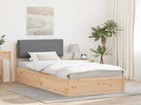 Bed Frame with Upholstered Headboard Light Grey 75 x 190 cm 877599