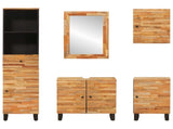 Bathroom Sets with Drawer 5 pcs Natural Solid Mango Wood 3310105