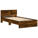 Bed Frame without Mattress with Headboard Smoked Oak 100x200 cm 838621