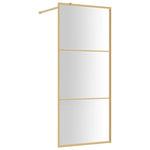 Walk-in Shower Wall with Clear ESG Glass Gold 80x195 cm 154935
