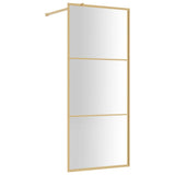 Walk-in Shower Wall with Clear ESG Glass Gold 80x195 cm 154935