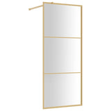 Walk-in Shower Wall with Clear ESG Glass Gold 90x195 cm 154937
