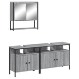 3 Piece Bathroom Furniture Set Grey Sonoma Engineered Wood 3214668