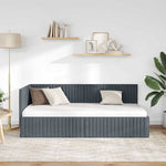Corner Bed Frame with Headboard Dark grey 90 x 190 cm Velvet 42016257
