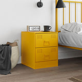 ZNTS Bedside Cabinet Yellow 34.5x39x44 cm Steel 841625