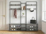 Coat Stand with Shoes Bench Grey Sonoma 143 x 30 x 199.5 cm 8012047