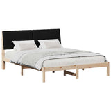 Bed Frame with Headboard Brown 135 x 190 cm Solid Pine Wood 878901