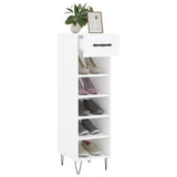 Shoe Cabinet White 30x35x105 cm Engineered Wood 829668