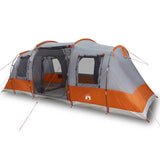 Camping Tent Tunnel 4-Person Grey and Orange Waterproof 4009412